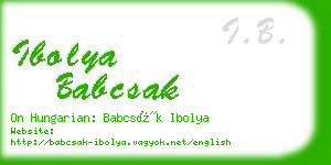 ibolya babcsak business card